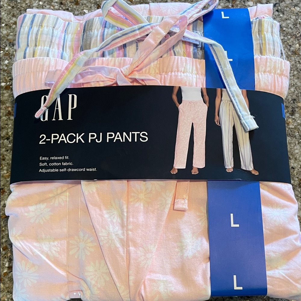 GAP Pink and White PJ Pants - 2 Pack size large